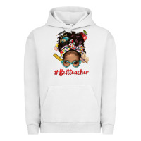 Pigment Lunar Rock Afro Messy Bun Best Teacher With Leopard Glasses Bbs Urban Hoodie - BundleAndBundleShop