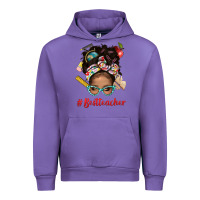 Tulip Afro Messy Bun Best Teacher With Leopard Glasses Bbs Urban Hoodie - BundleAndBundleShop