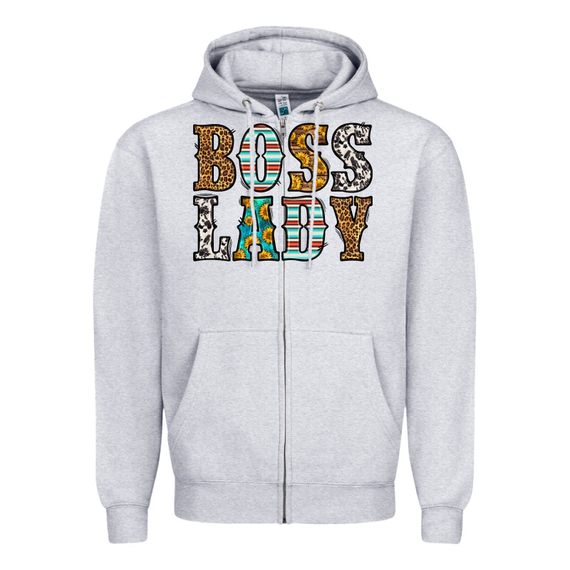 Western Boss Lady Zipper Hoodie by HRA Design Shop | Teevron