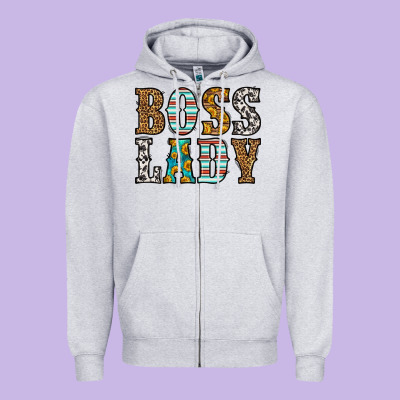 Western Boss Lady Zipper Hoodie Designed By Hra Design Shop