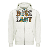 Oatmeal Heather western boss lady Zipper Hoodie - HRA Design Shop