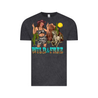 Vintage Black wild and free Vintage Tee - texasbilliewilder