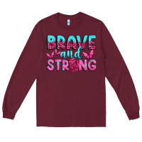 Burgundy Brave and Strong Long Sleeve Tee - texasbilliewilder