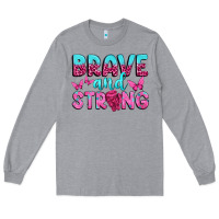 Heather Grey Brave and Strong Long Sleeve Tee - texasbilliewilder