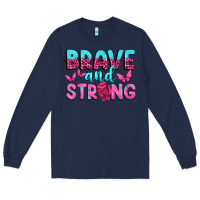 Navy Brave and Strong Long Sleeve Tee - texasbilliewilder