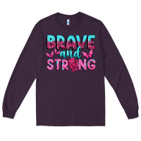 Plum Brave and Strong Long Sleeve Tee - texasbilliewilder