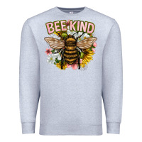 Heather Grey bee kind Premium Sweatshirt - NancyCooperArtShop