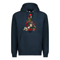 Navy teacher christmas tree Premium Hoodie - MaliasSmallBusiness