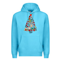 Ocean Blue teacher christmas tree Premium Hoodie - MaliasSmallBusiness