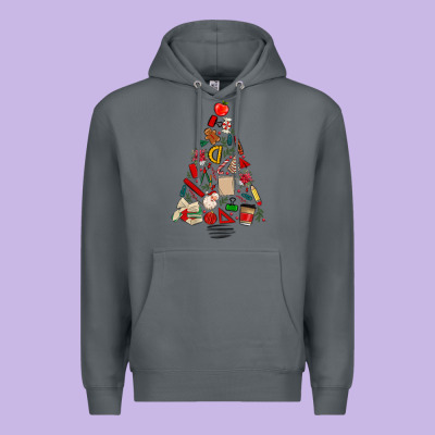 Teacher Christmas Tree Premium Hoodie Designed By Maliassmallbusiness