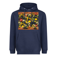Navy excavator camouflage Heavyweight Hoodie - Artiststas