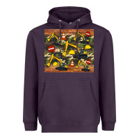 Plum excavator camouflage Heavyweight Hoodie - Artiststas