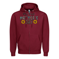 Burgundy my first mother's day Zipper Hoodie - CowhideDigitalArt