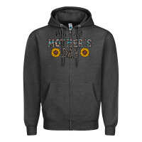 Charcoal Heather my first mother's day Zipper Hoodie - CowhideDigitalArt