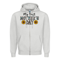 Dove Grey my first mother's day Zipper Hoodie - CowhideDigitalArt