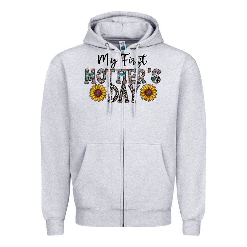 My First Mother's Day Zipper Hoodie by CowhideDigitalArt | Teevron