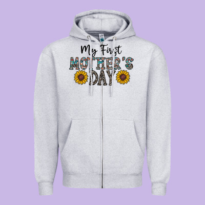 My First Mother's Day Zipper Hoodie Designed By Cowhidedigitalart