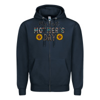 Navy my first mother's day Zipper Hoodie - CowhideDigitalArt