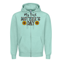 Seafoam my first mother's day Zipper Hoodie - CowhideDigitalArt