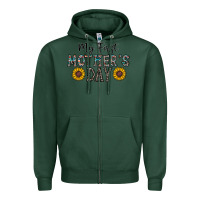 Sports Green my first mother's day Zipper Hoodie - CowhideDigitalArt
