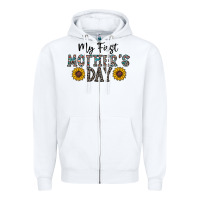 White my first mother's day Zipper Hoodie - CowhideDigitalArt