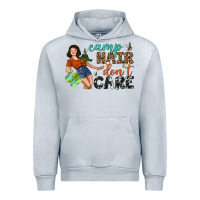 Heather Grey Camp Hair Don't Care Urban Hoodie - BundleAndBundleShop