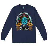 Navy western rainbow  be kind Long Sleeve Tee - RanaPortraitStore