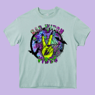 Bad Witch Vibes Heavy Core Tee Designed By Sublimationcraftshop
