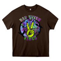 Chocolate Brown bad witch vibes Heavy Core Tee - SublimationCraftShop