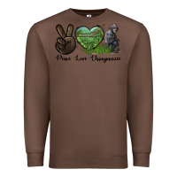 Chestnut Peace Love Chimpanzee Premium Sweatshirt - LillyAllenDesigns
