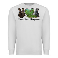 Dove Grey Peace Love Chimpanzee Premium Sweatshirt - LillyAllenDesigns