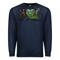 Navy Peace Love Chimpanzee Premium Sweatshirt - LillyAllenDesigns