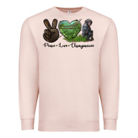 Pale Pink Peace Love Chimpanzee Premium Sweatshirt - LillyAllenDesigns