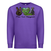 Purple Peace Love Chimpanzee Premium Sweatshirt - LillyAllenDesigns