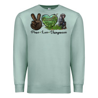 Seafoam Peace Love Chimpanzee Premium Sweatshirt - LillyAllenDesigns