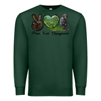 Sports Green Peace Love Chimpanzee Premium Sweatshirt - LillyAllenDesigns