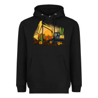 Black excavator cactus sunflower sunset Heavyweight Hoodie - Artiststas
