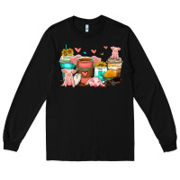 Black pigs coffee cups Long Sleeve Tee - Zillion Design Studio