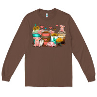 Chestnut pigs coffee cups Long Sleeve Tee - Zillion Design Studio