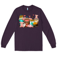 Plum pigs coffee cups Long Sleeve Tee - Zillion Design Studio