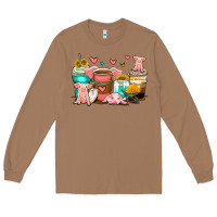 Toasted Coconut pigs coffee cups Long Sleeve Tee - Zillion Design Studio
