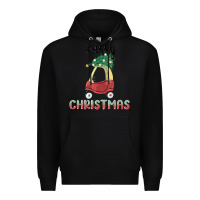 Black merry christmas kids car Premium Hoodie - MaliasSmallBusiness