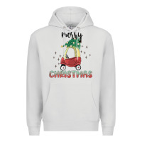 Dove Grey merry christmas kids car Premium Hoodie - MaliasSmallBusiness