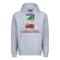 Heather Grey merry christmas kids car Premium Hoodie - MaliasSmallBusiness