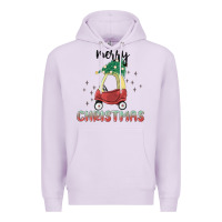 Lilac merry christmas kids car Premium Hoodie - MaliasSmallBusiness