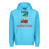 Ocean Blue merry christmas kids car Premium Hoodie - MaliasSmallBusiness