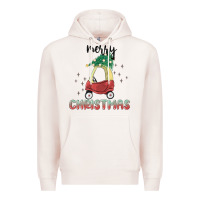 Pale Pink merry christmas kids car Premium Hoodie - MaliasSmallBusiness