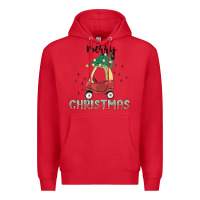 Red merry christmas kids car Premium Hoodie - MaliasSmallBusiness