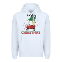 White merry christmas kids car Premium Hoodie - MaliasSmallBusiness