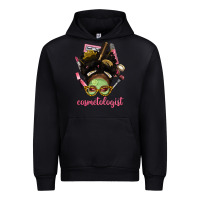Black Afro Messy Bun Cosmetologist Urban Hoodie - BundleAndBundleShop